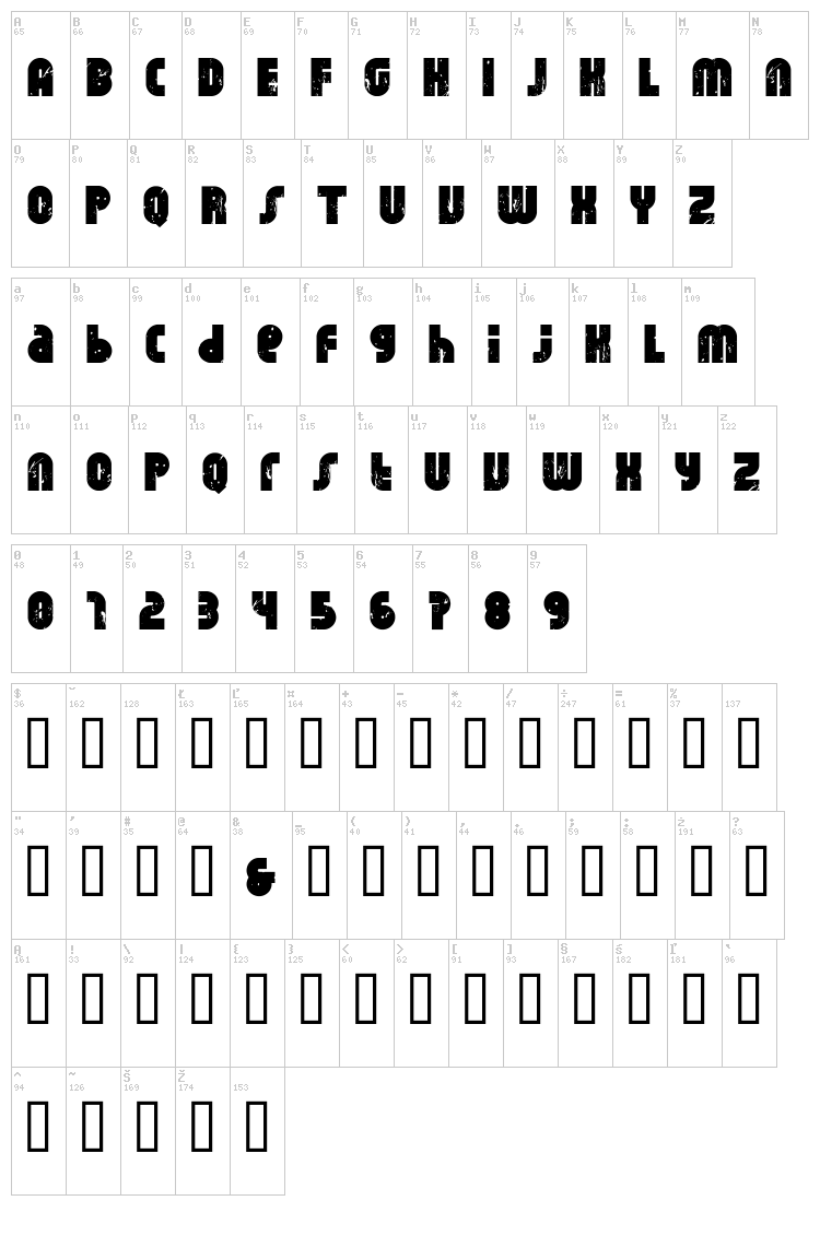 Rhino font map